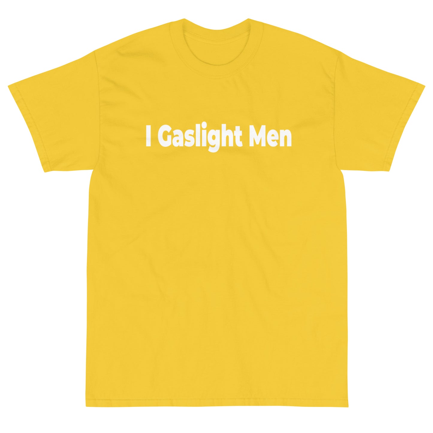 Gaslight Men WHITE TEXT Short Sleeve T-Shirt